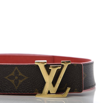 Louis Vuitton Calfskin Monogram 30mm LV Initiales Reversible Belt 75 30 Coquelicot 4 of 5