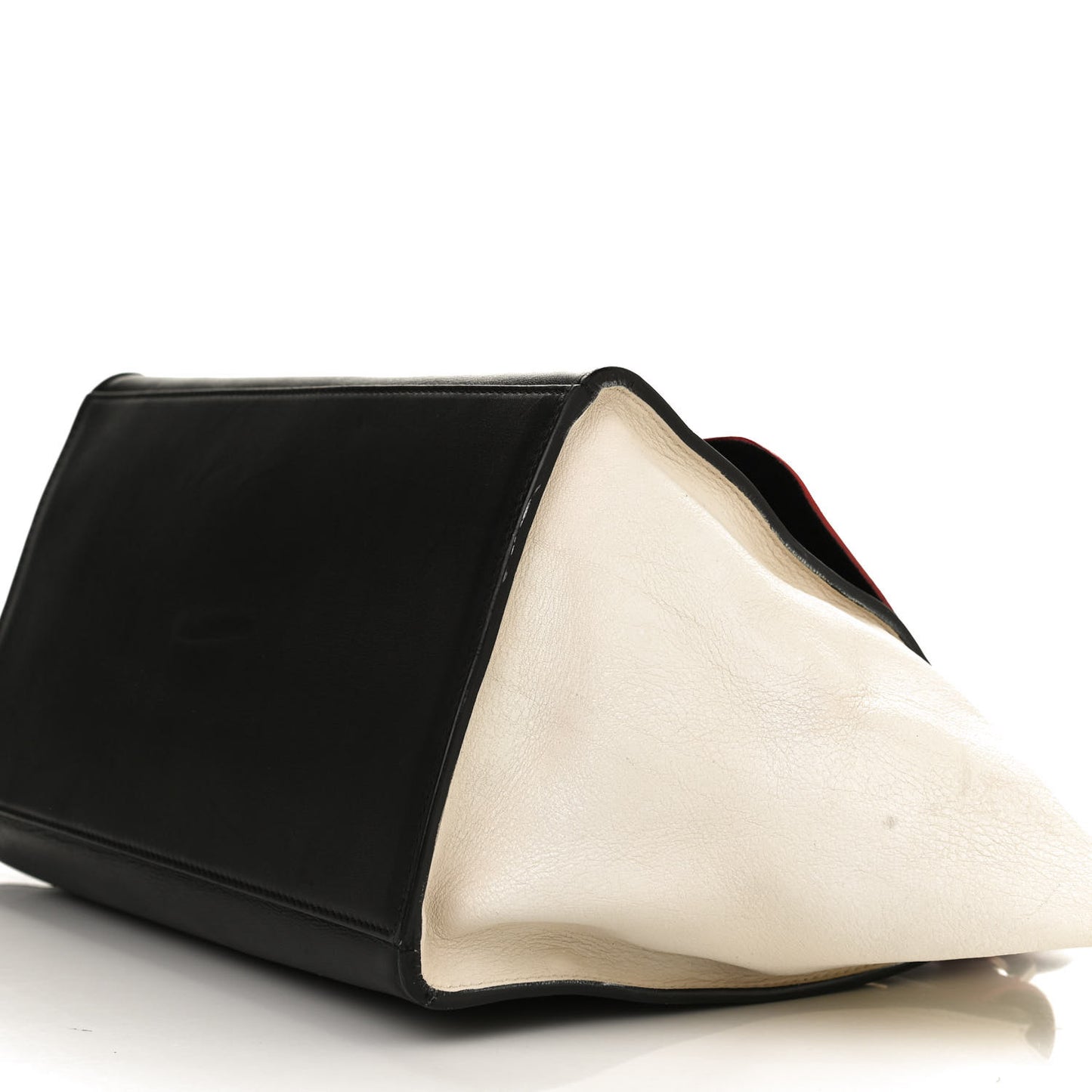 Smooth Calfskin Medium Tri-Color Trapeze Poppy