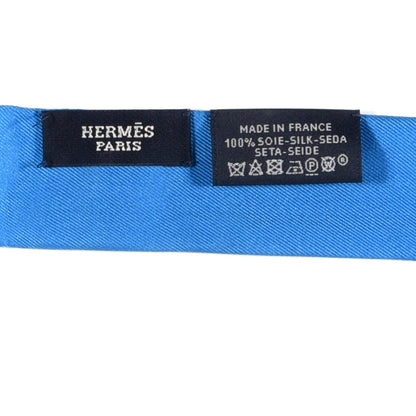 Hermes Silk Animapolis Plumetis Twillon Bordeaux Bleu Bleu Vif 4 of 7
