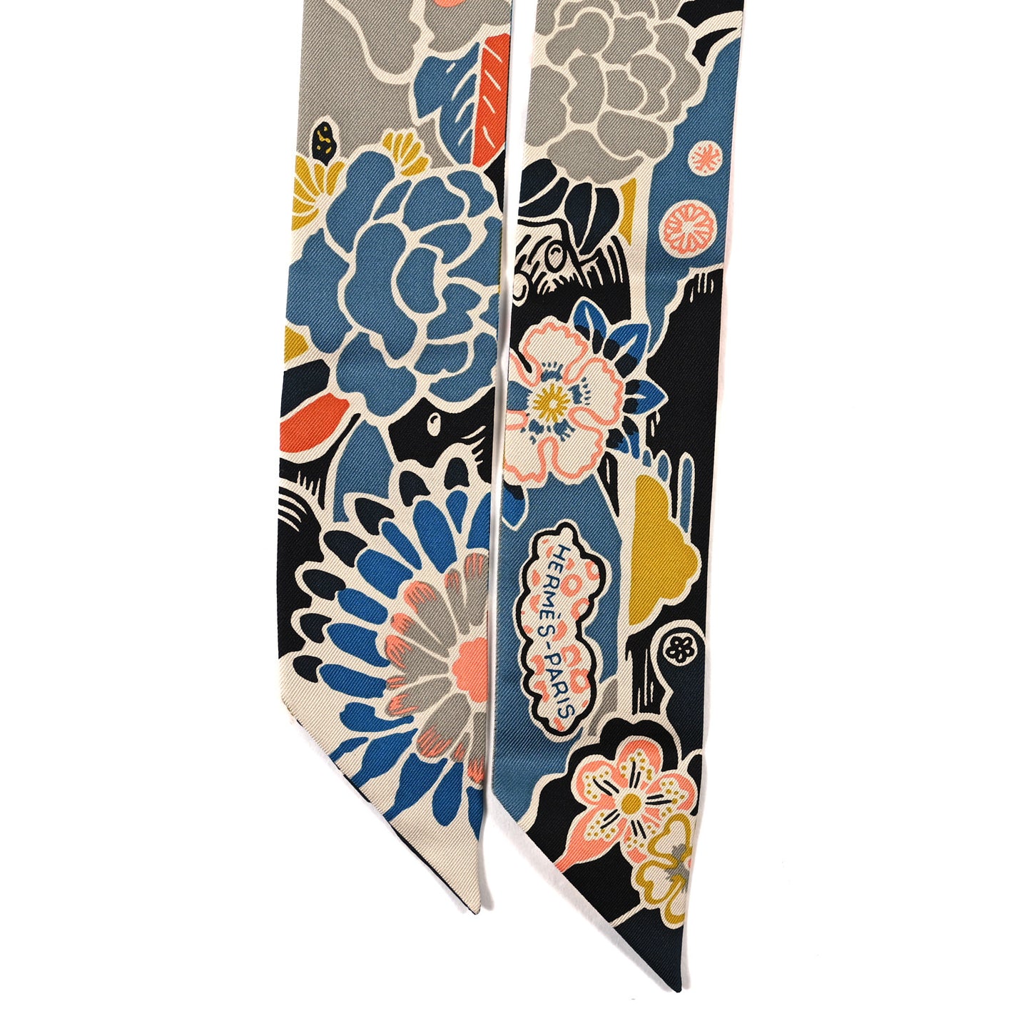 Silk Bingata Twilly Vert Black Saumon