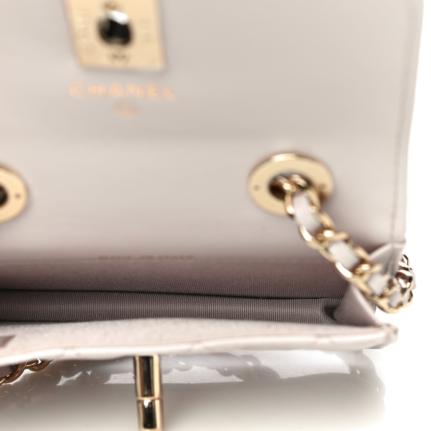 Lambskin Quilted Trendy CC Card Holder On Chain Light Pink