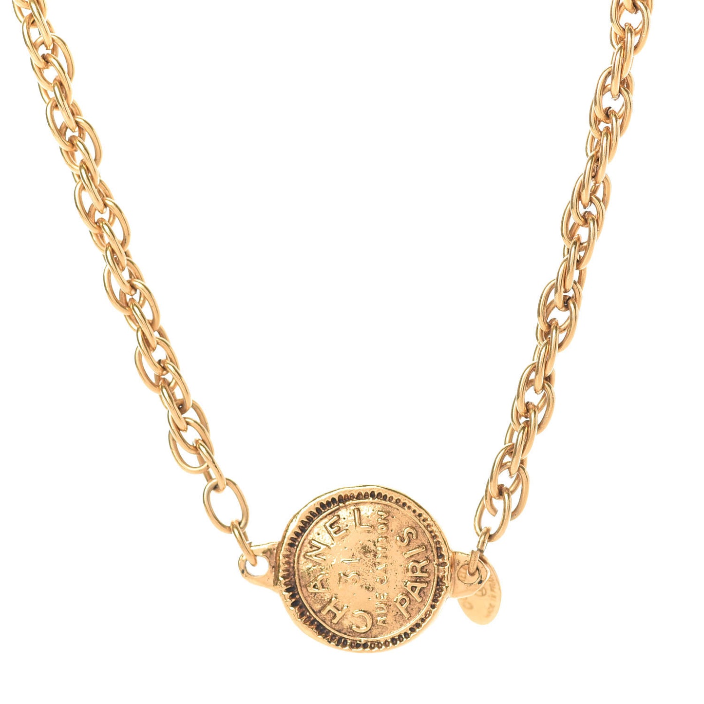 31 Rue Cambon Paris Medallion Chain Necklace Gold
