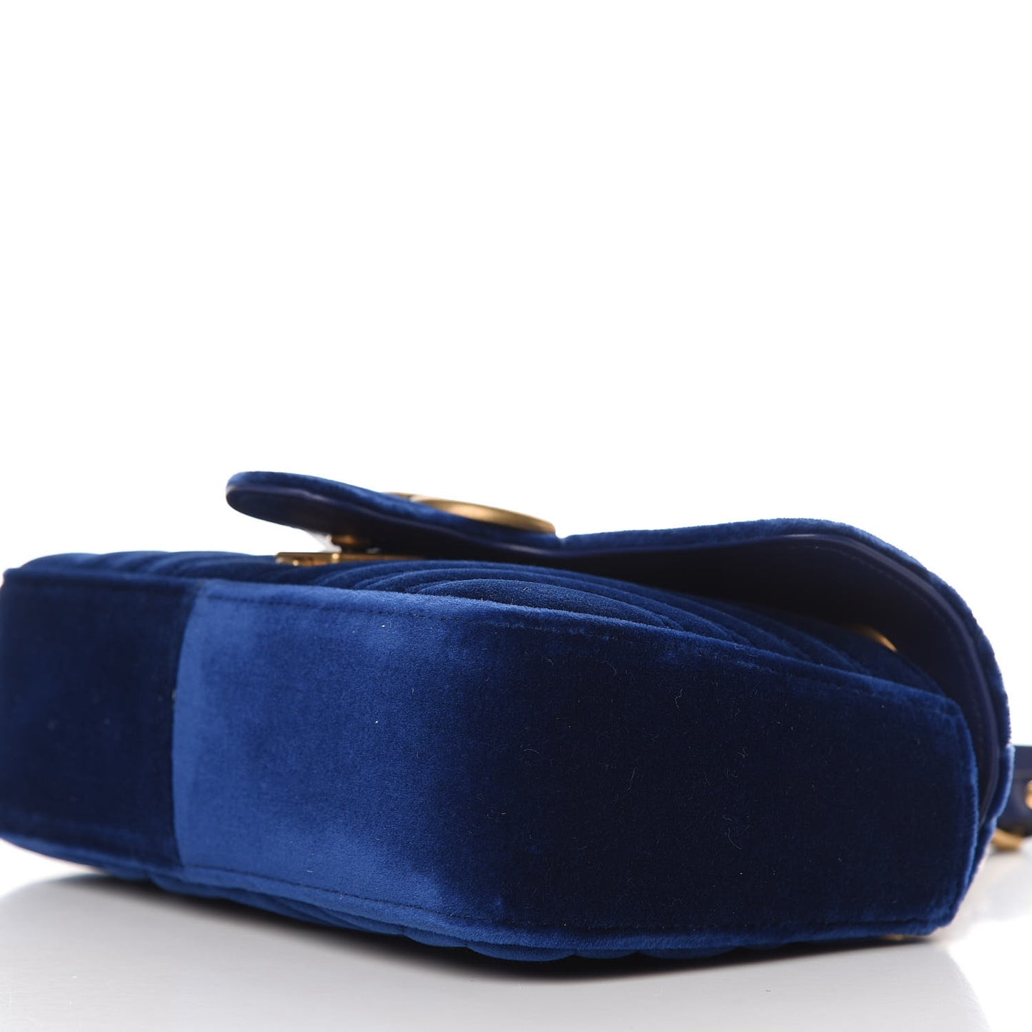 Velvet Matelasse Mini GG Marmont Shoulder Bag Cobalt Blue