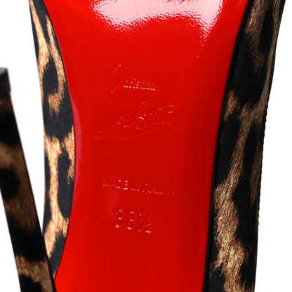 Christian Louboutin Crepe Satin Leopardino So Kate 120 Pumps 38.5 Brown 7 of 7