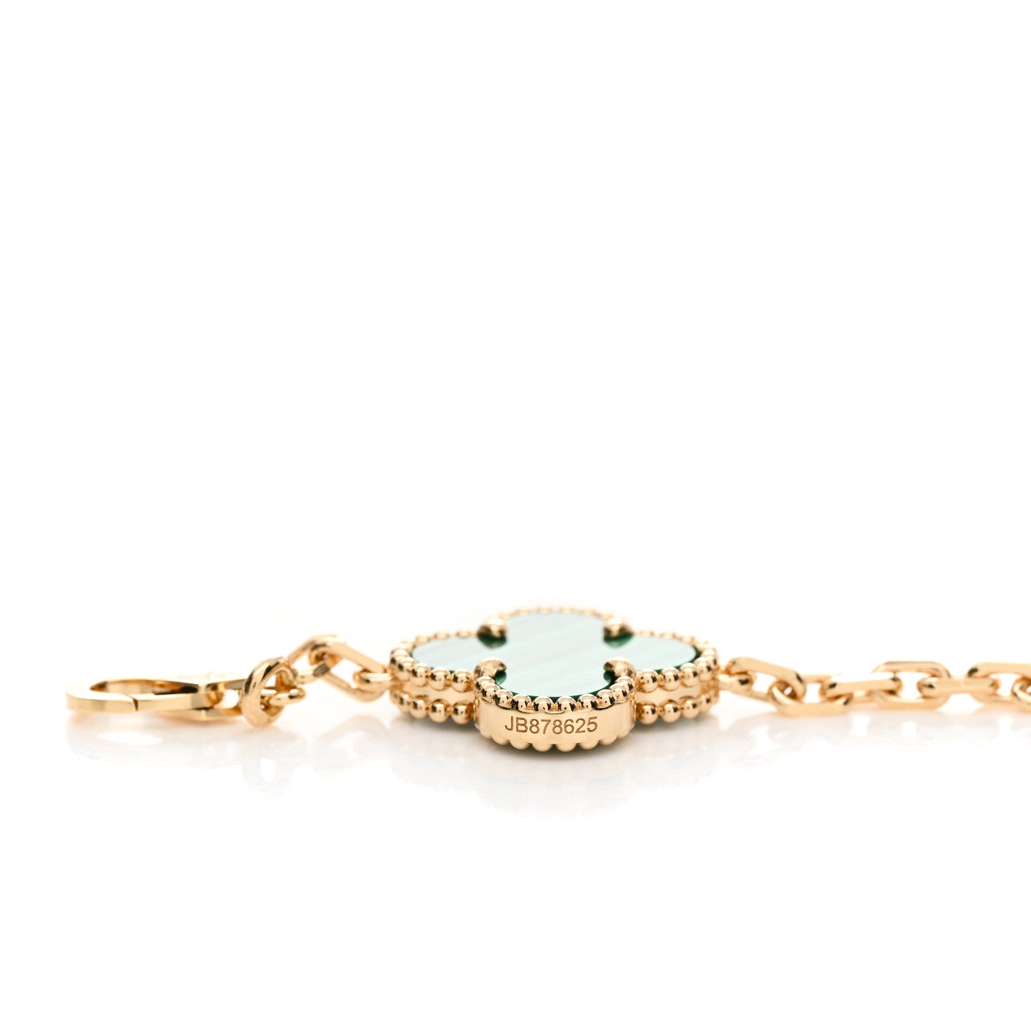 Van Cleef & Arpels 18K Yellow Gold Malachite 5 Motifs Vintage Alhambra Bracelet 4 of 5