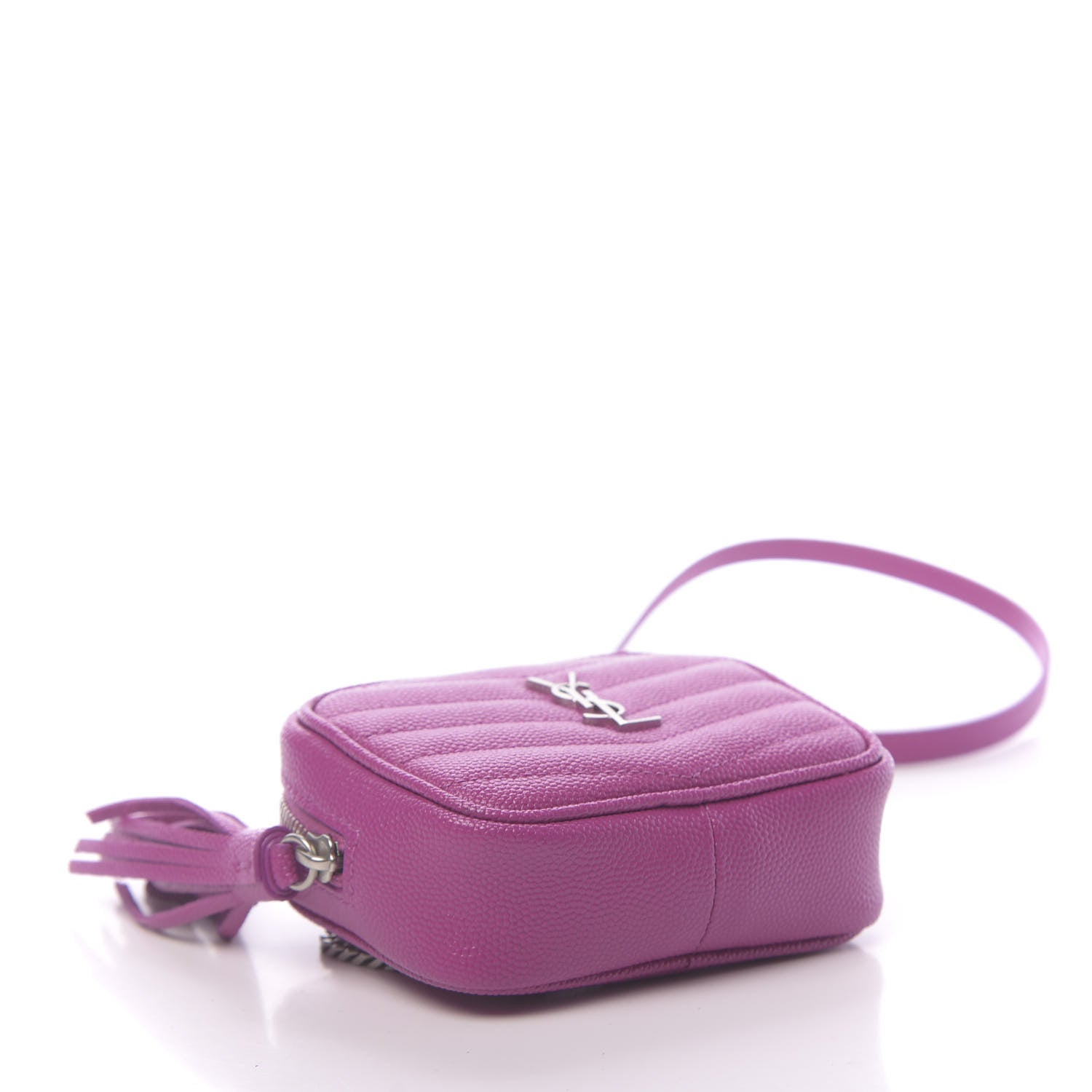 Saint Laurent Grain De Poudre Matelasse Monogram Baby Lou Camera Bag Electric Fuxia 4 of 10