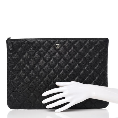 Chanel Caviar Quilted Large Cosmetic Case Black 4 of 14