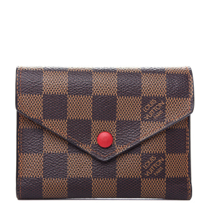 Louis Vuitton Damier Ebene Victorine Wallet Red 1 of 9
