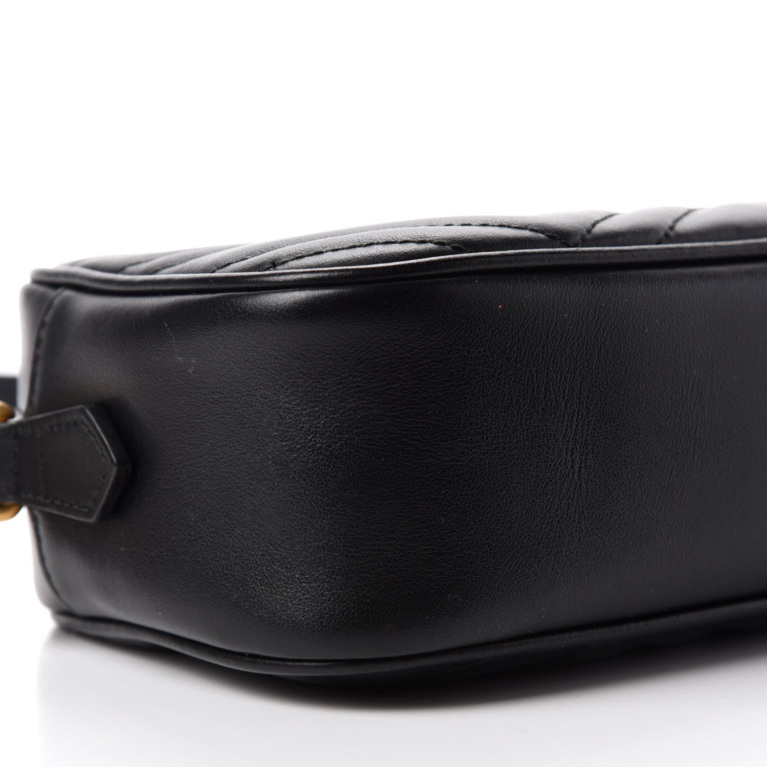 Gucci Calfskin Matelasse Small GG Marmont Chain Shoulder Bag Black 6 of 10