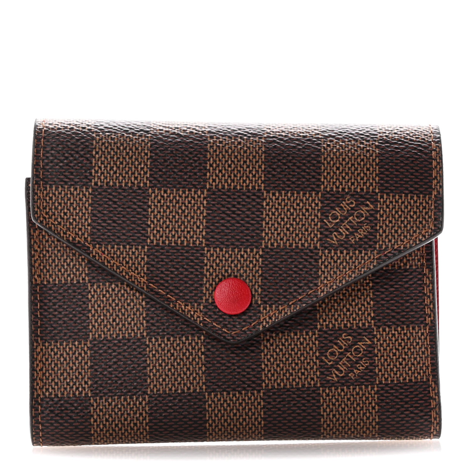 Louis Vuitton Damier Ebene Victorine Wallet Cherry 1 of 12