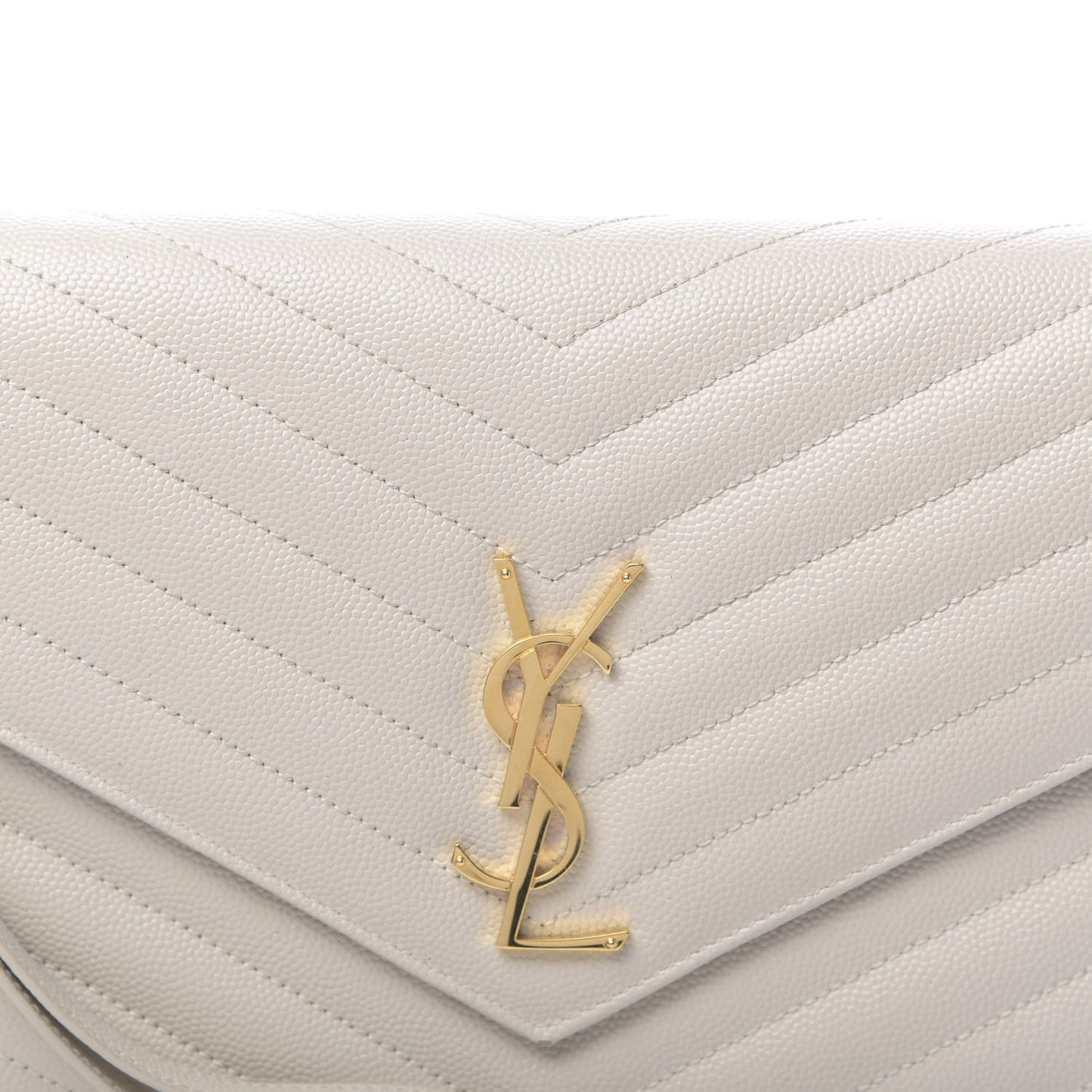 Grain De Poudre Matelasse Chevron Monogram Envelope Clutch Blanc Vintage