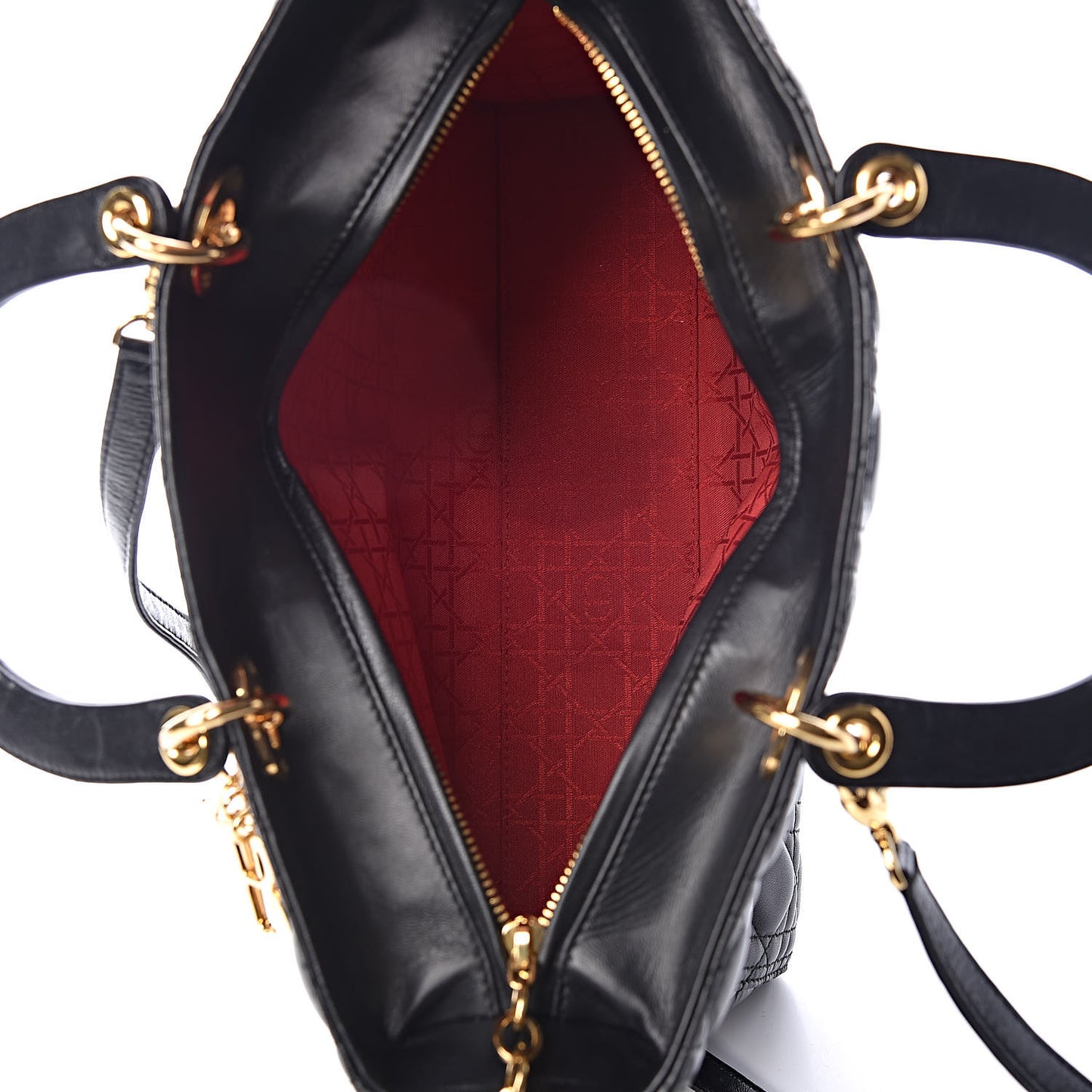 Lambskin Cannage Large Lady Dior Black