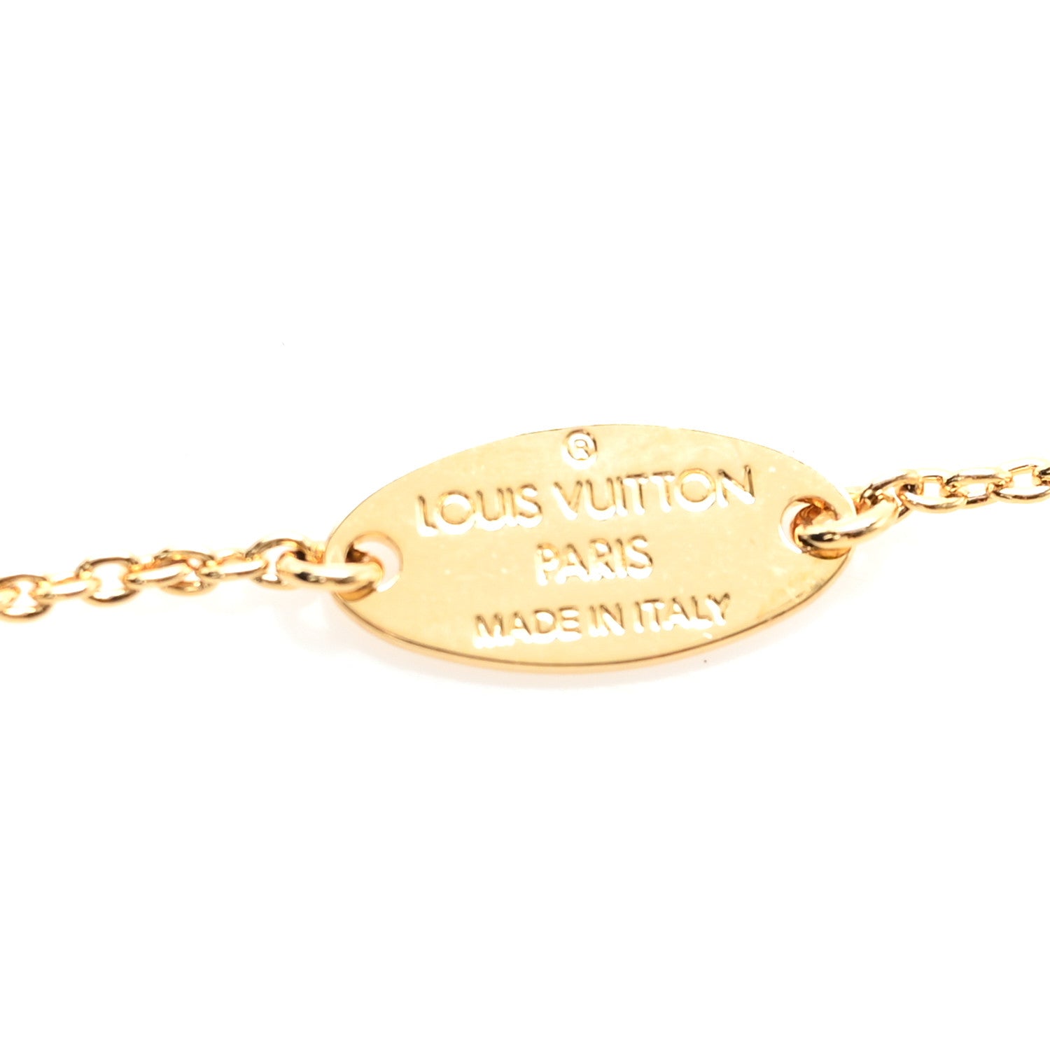 Louis Vuitton Metal Louisette Necklace Gold 4 of 5