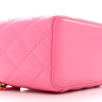 Chanel Caviar Quilted Small Vanity Case With Chain Pink 9 of 20