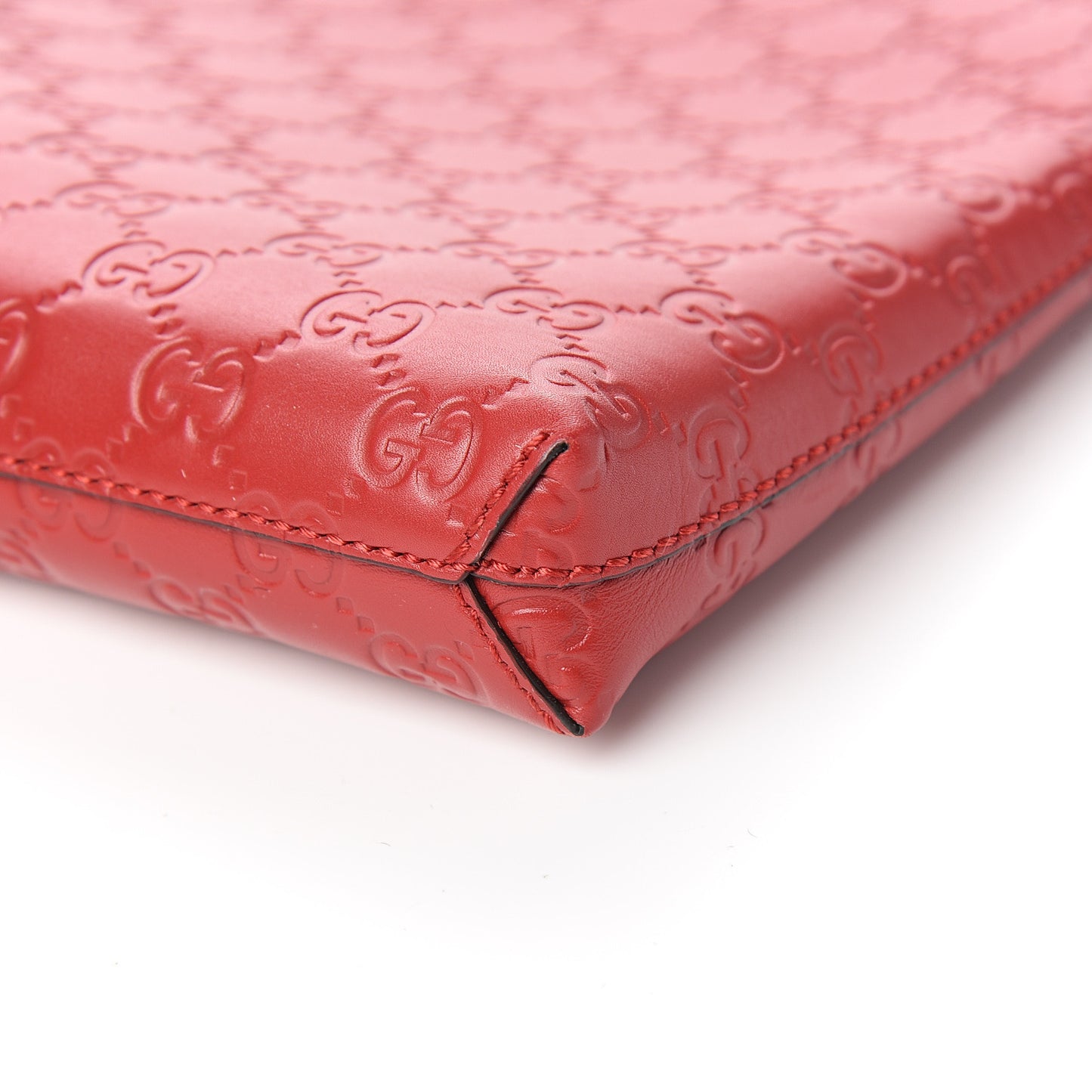 Guccissima Small Zip Wristlet Pouch Red