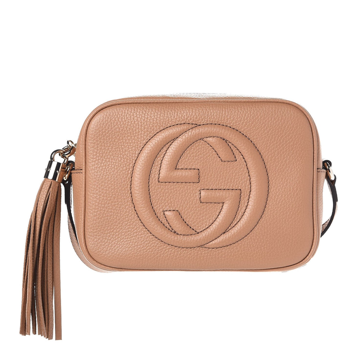 Pebbled Calfskin Small Soho Disco Bag Camelia