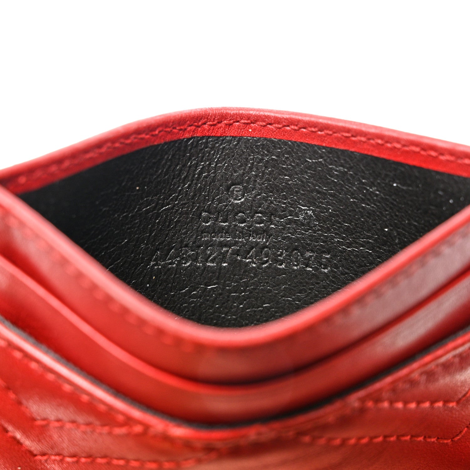 Gucci Calfskin Matelasse GG Marmont Card Holder Hibiscus Red 6 of 11