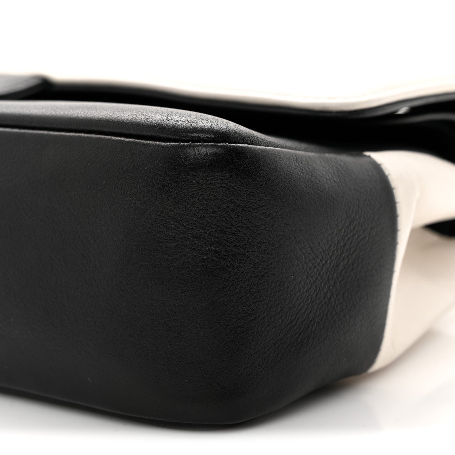 Chanel Calfskin Duo Medium Double Flap  White Black 10 of 13