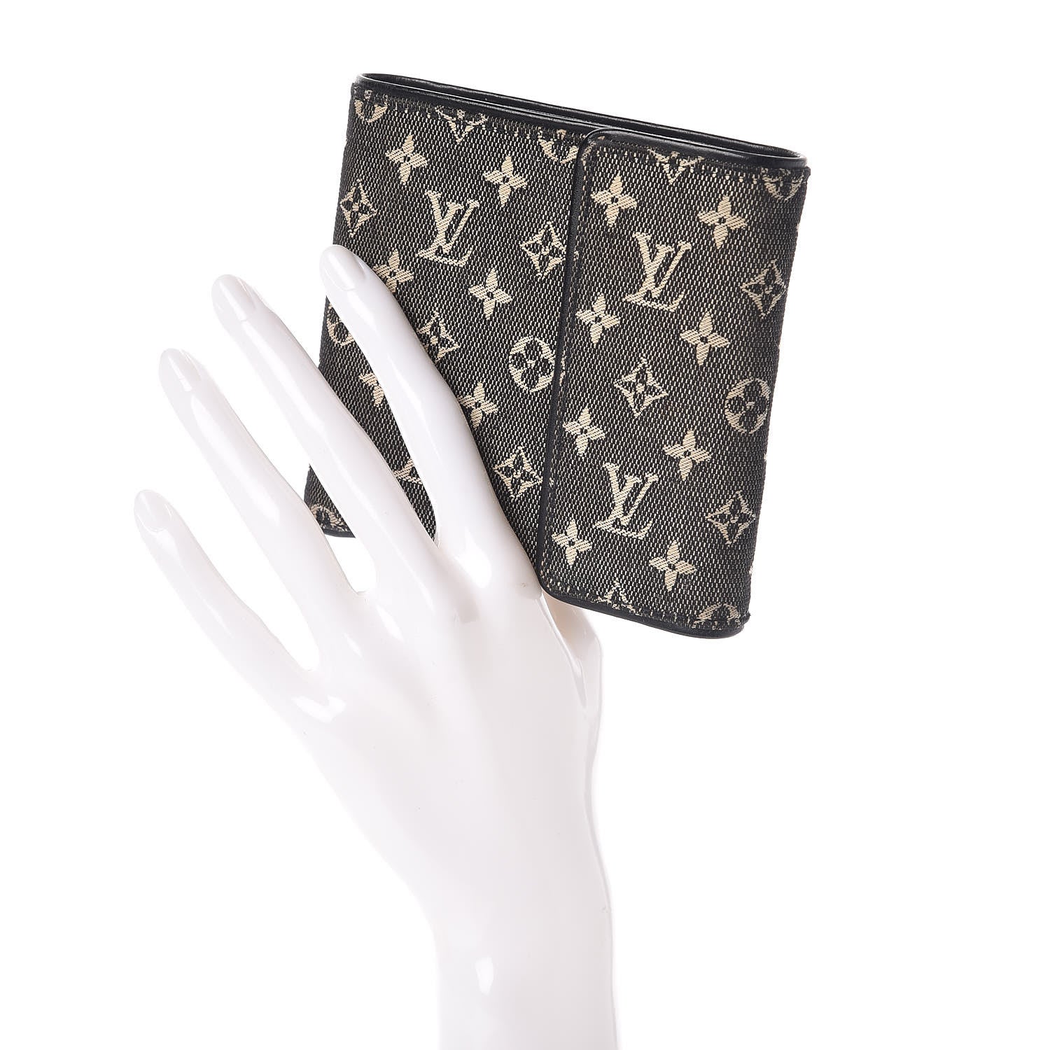 Louis Vuitton Mini Monogram Compact Wallet Black 2 of 9