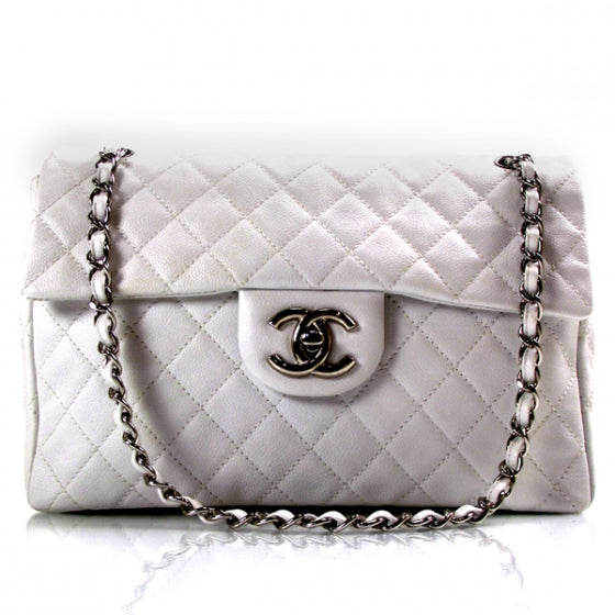 Caviar Jumbo Flap White