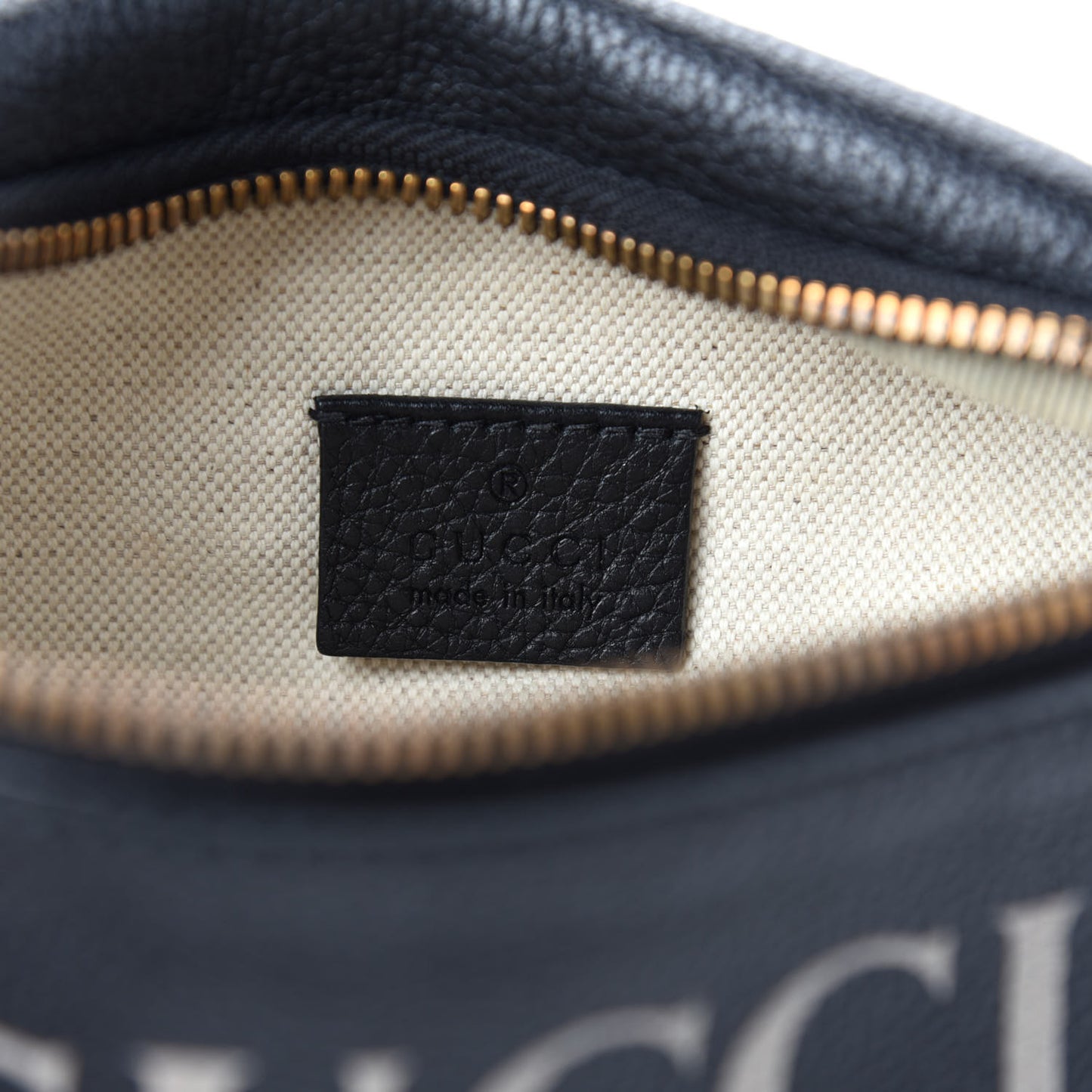 Grained Calfskin Small Logo Belt Bag Black