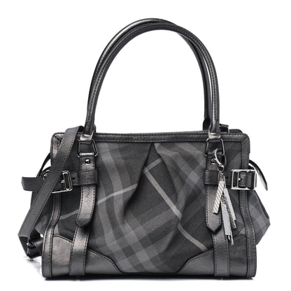 Burberry Shimmer Check Pilgrim Satchel Pewter 1 of 24