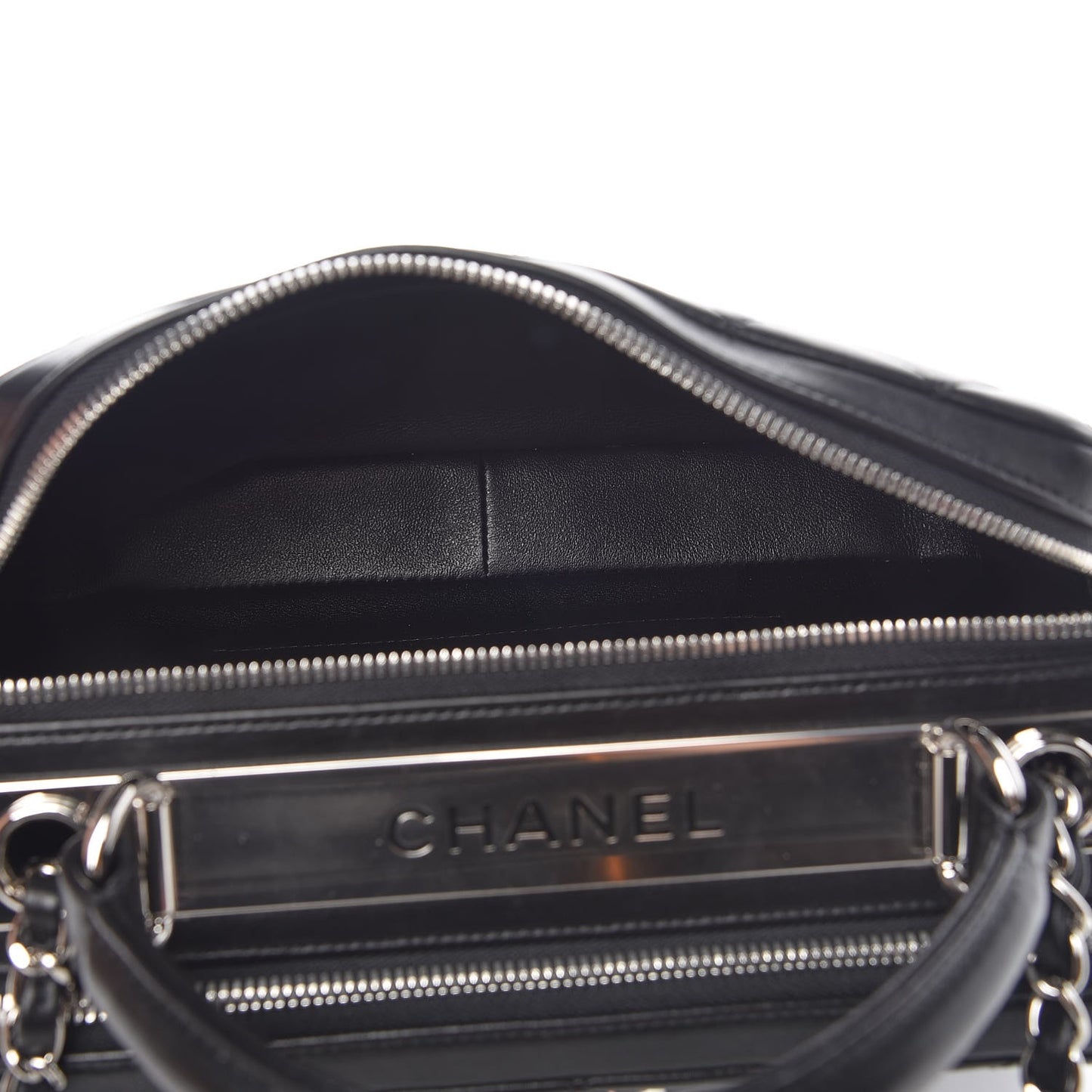Lambskin Quilted Medium Trendy CC Bowling Bag Black