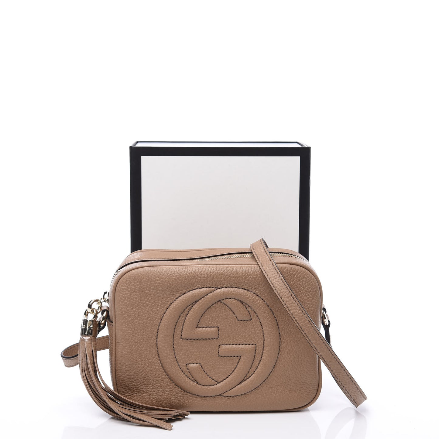 Pebbled Calfskin Small Soho Disco Bag Camelia