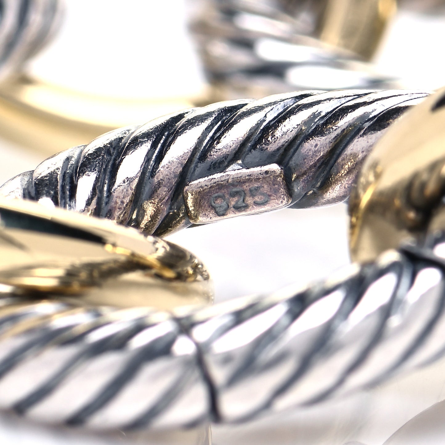 Sterling Silver 18K Yellow Gold 17mm Extra Large Oval Link Bracelet
