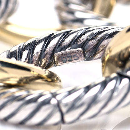 David Yurman Sterling Silver 18K Yellow Gold 17mm Extra Large Oval Link Bracelet 5 of 6