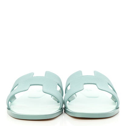 Hermes Epsom Oran Sandals 39 Vert Embrun 2 of 11