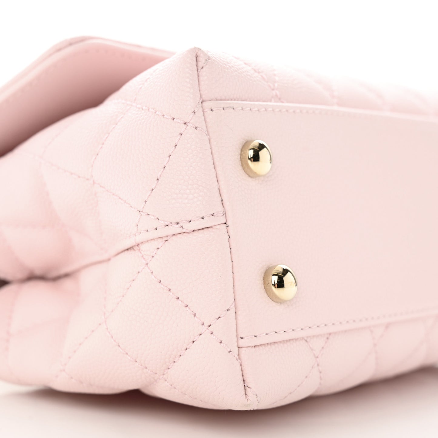 Caviar Quilted Mini Coco Handle Flap Light Pink