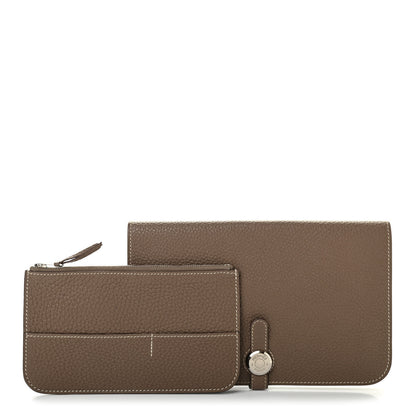 Hermes Togo Dogon Duo Wallet Etoupe 1 of 9
