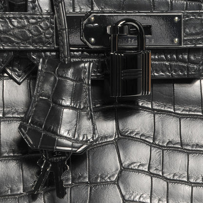Hermes Matte Niloticus Crocodile Birkin 30 SO BLACK 9 of 10
