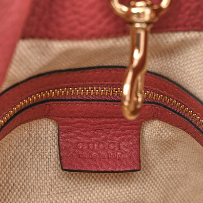 Gucci Pebbled Calfskin Medium Soho Chain Shoulder Bag Peonia Flower 7 of 18