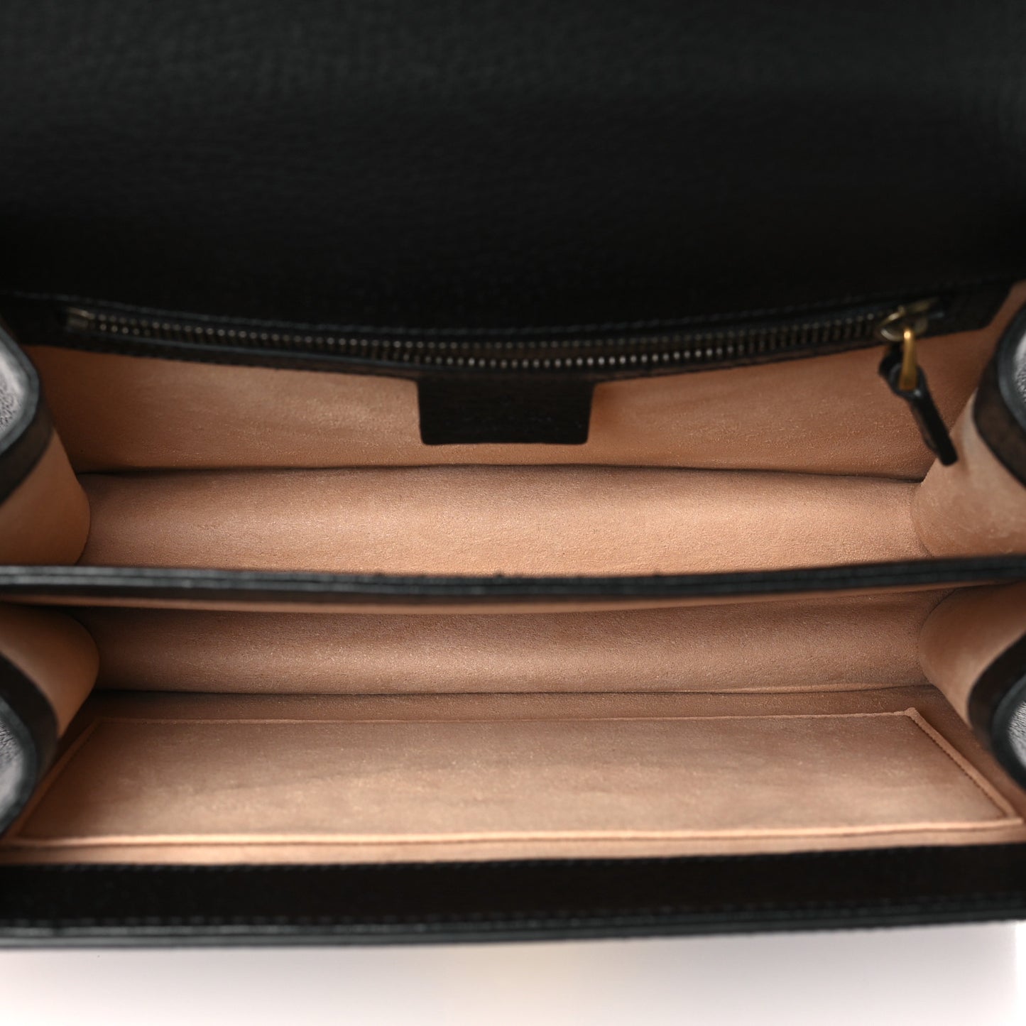 Textured Dollar Calfskin Web Small Ophidia Padlock Top Handle Bag Black