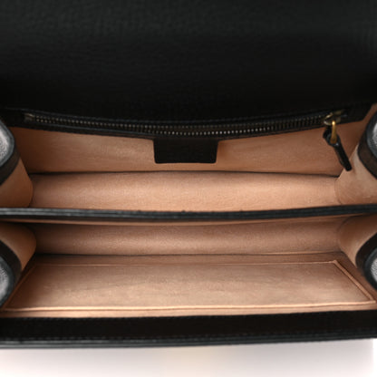 Gucci Textured Dollar Calfskin Web Small Ophidia Padlock Top Handle Bag Black 5 of 10