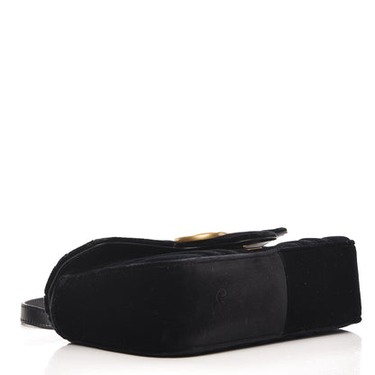 Gucci Velvet Matelasse Mini GG Marmont Shoulder Bag Black 4 of 8