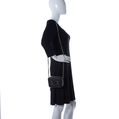 Chanel Caviar Quilted CC Filigree Vanity Clutch With Chain Black 2 of 11