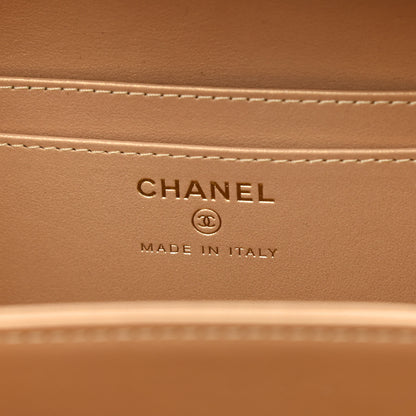 Chanel Lambskin Quilted Golden Plate Clutch With Chain Black 6 of 11