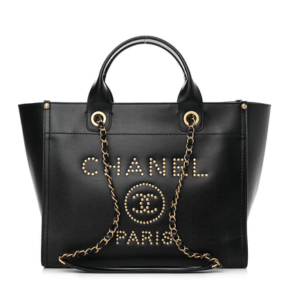 Chanel Caviar Small Studded Deauville Tote Black 1 of 13