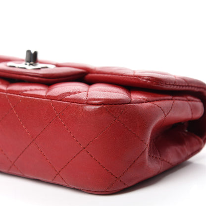 Chanel Lambskin Quilted Extra Mini Rectangular Flap Red 7 of 12