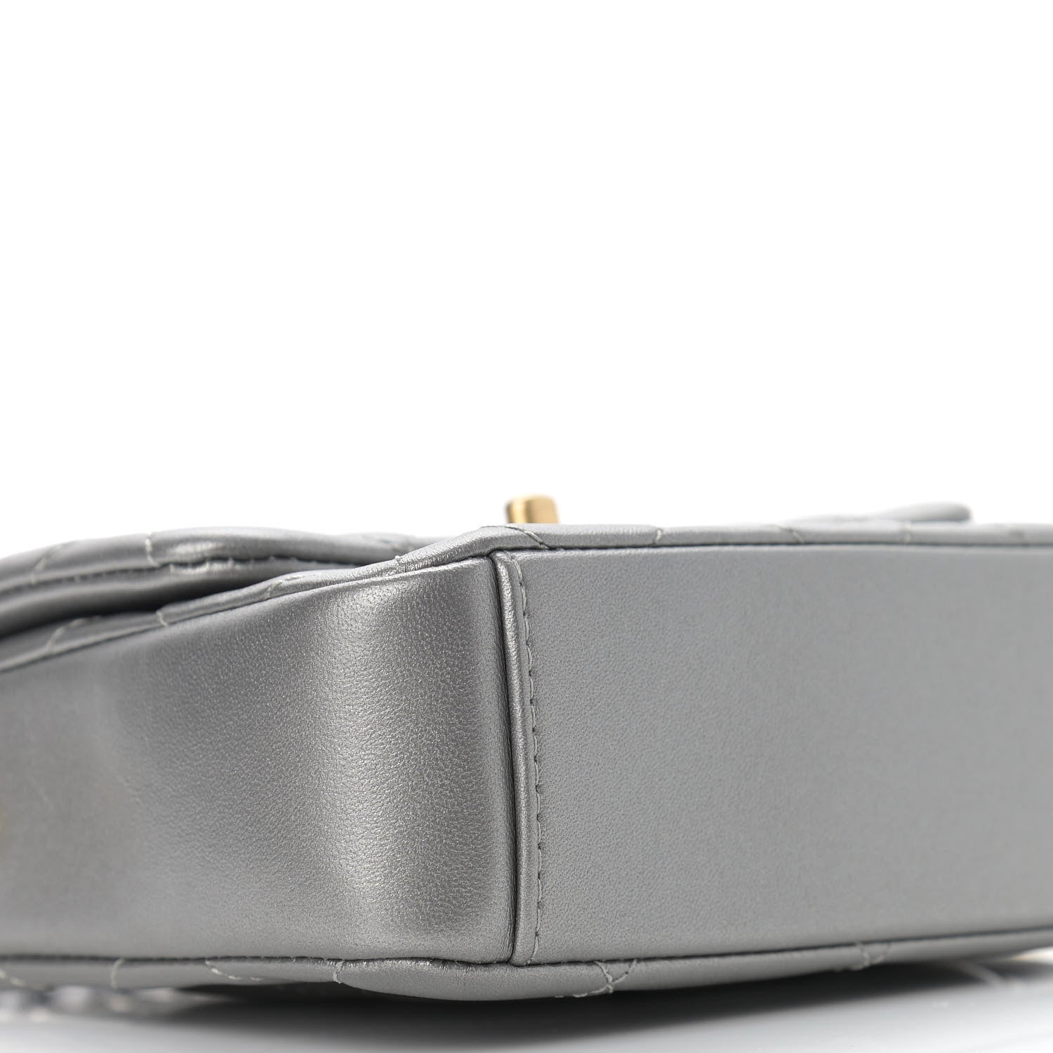 Chanel Metallic Lambskin Quilted Mini Side Note Flap Grey 8 of 10