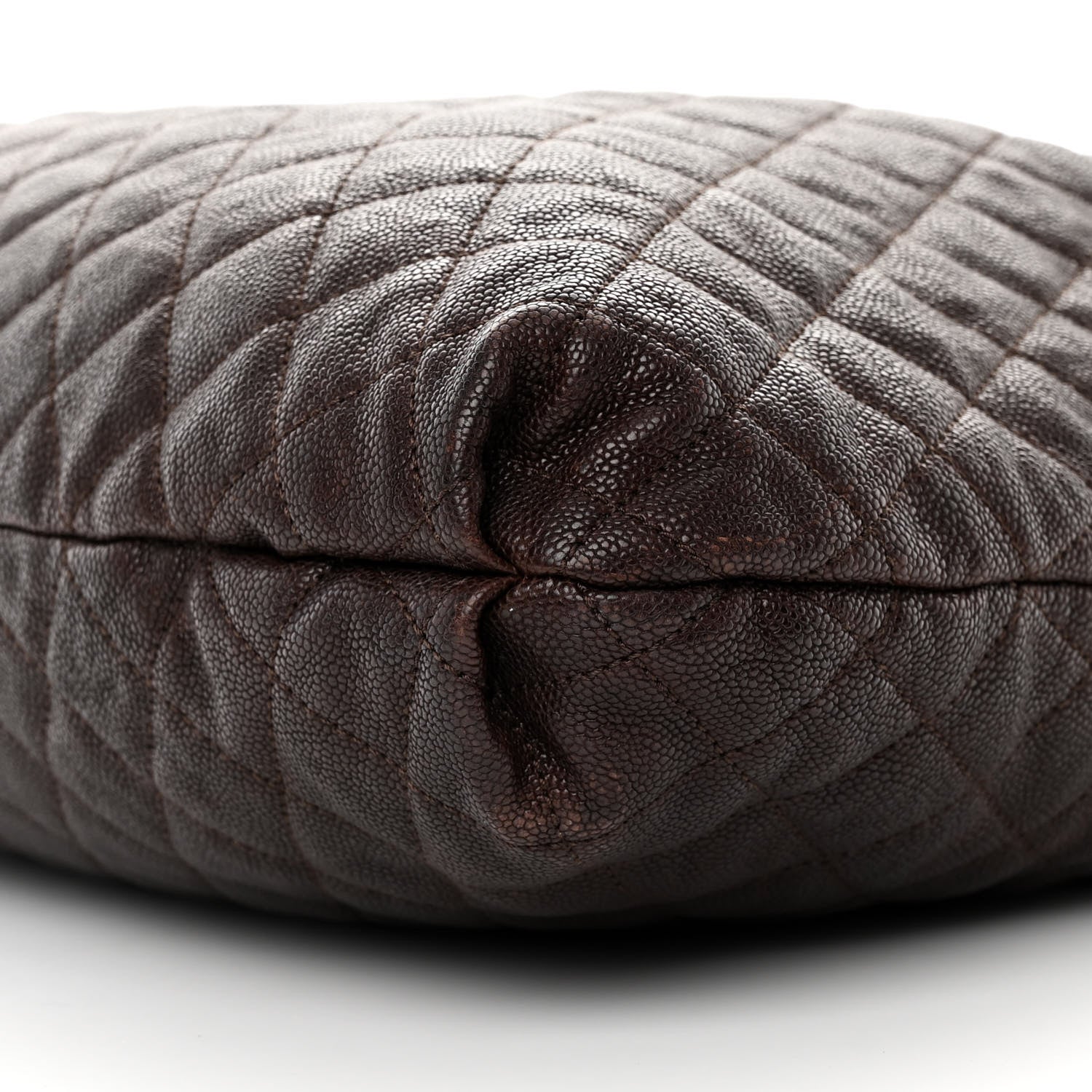 Chanel Distressed Glazed Caviar Quilted Large Elastic Tote Dark Brown 10 of 14