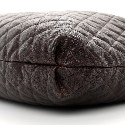 Chanel Distressed Glazed Caviar Quilted Large Elastic Tote Dark Brown 10 of 14