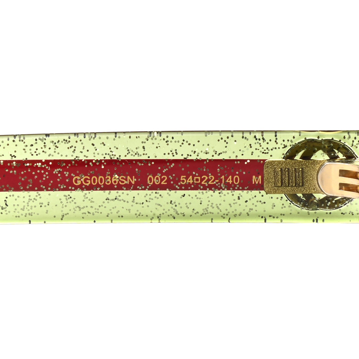 Acetate Square Frame Web Glitter Sunglasses GG0036S Black Green