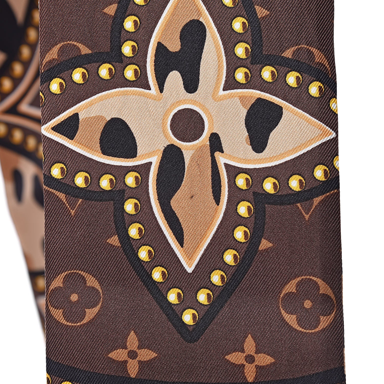 Louis Vuitton Silk Monogram LV World Bandeau Brown 4 of 4