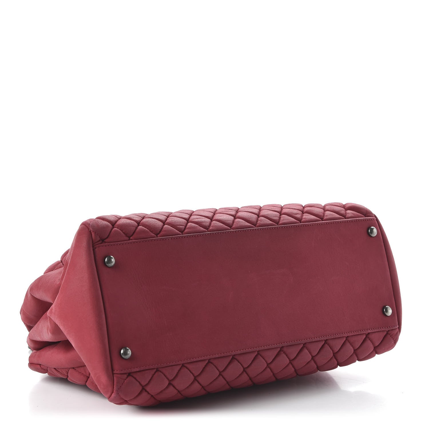 Chanel Iridescent Calfskin Quilted New Bubble Bowling Bag Red 4 of 10