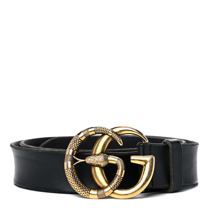 Gucci Faded Calfskin Snake Double G 40mm Belt 110 44 Black 1 of 13