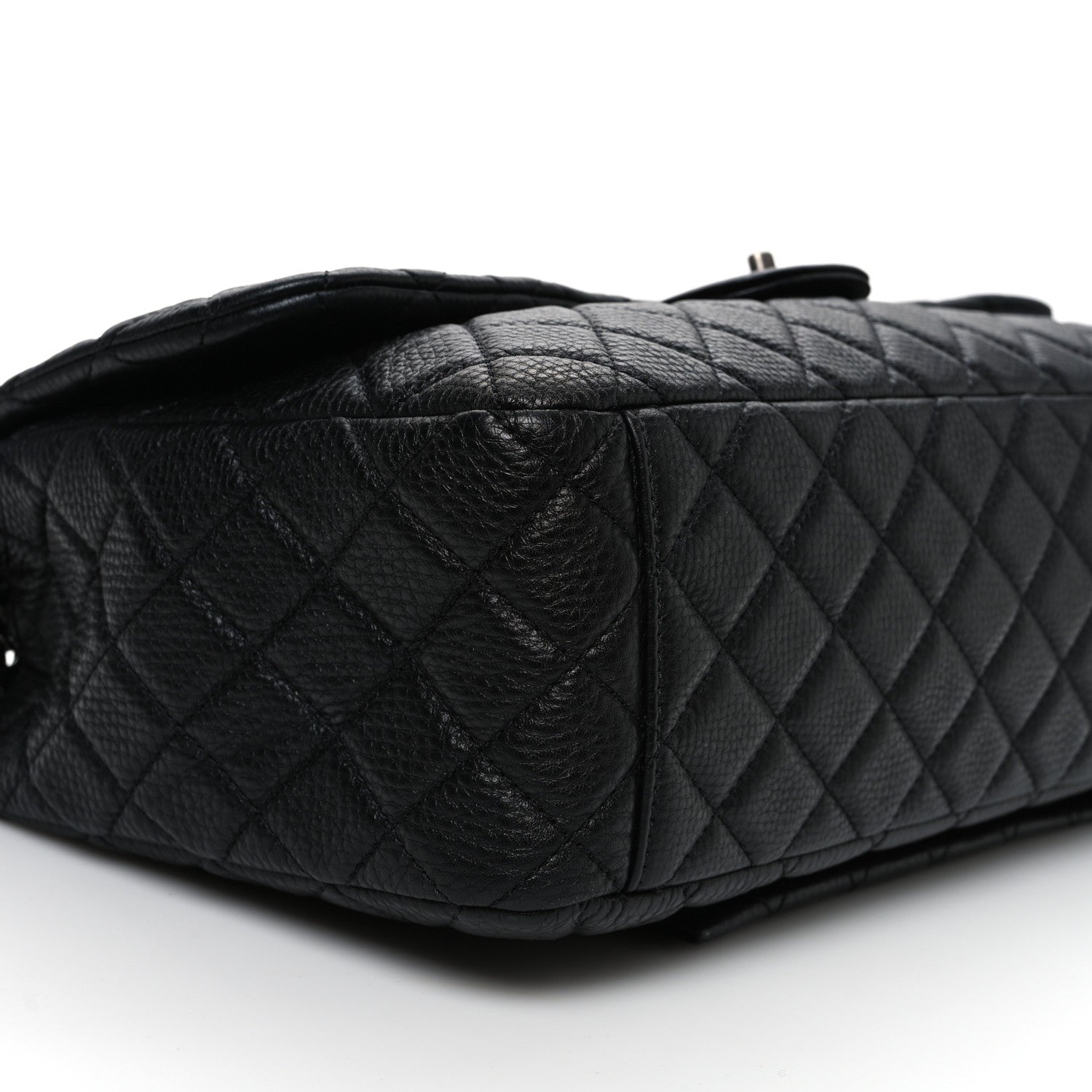 Chanel Grained Calfskin Quilted Small XXL Travel Flap Bag Black 9 of 11